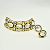 Indira Oval Kundan Choker - The Pashm